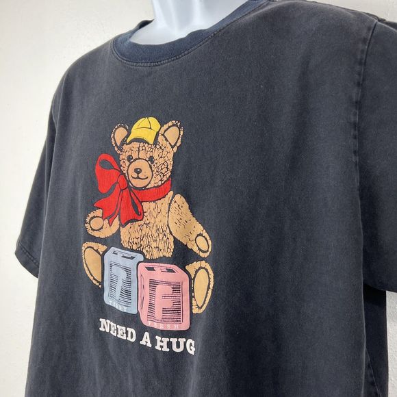 Teddy Fresh Shirt Men Extra Large Black Bear Need A Hug Graphic Short Sleeve Tee - Picture 8 of 13